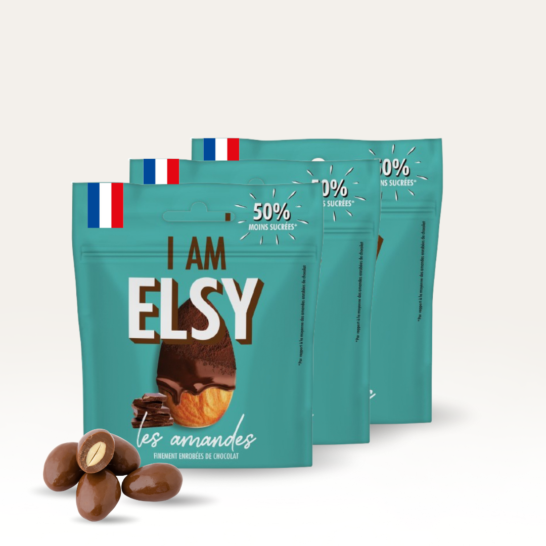 Amandes finement torréfiées enrobées de chocolat - 75g
