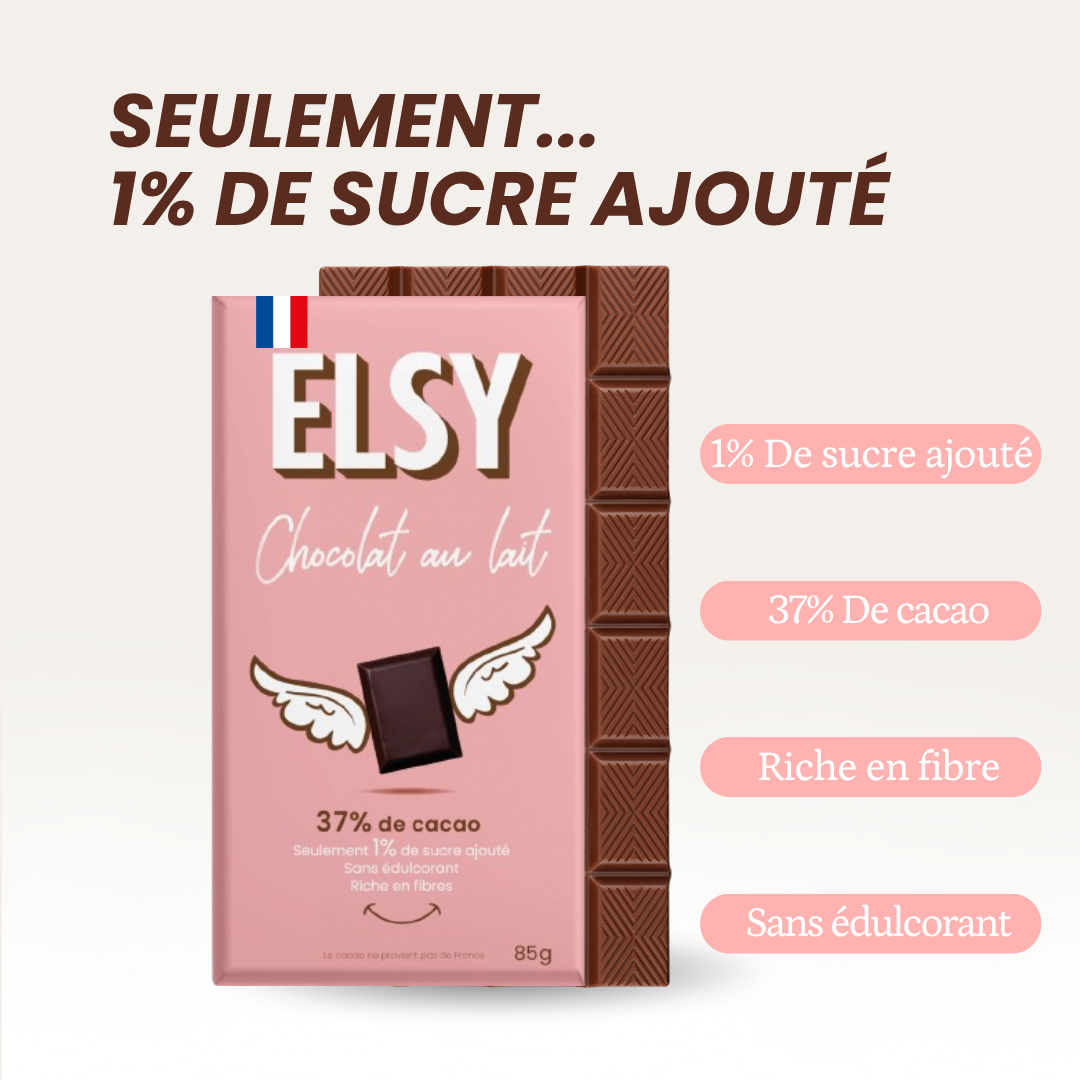Tablette de chocolat au lait riche en fibres