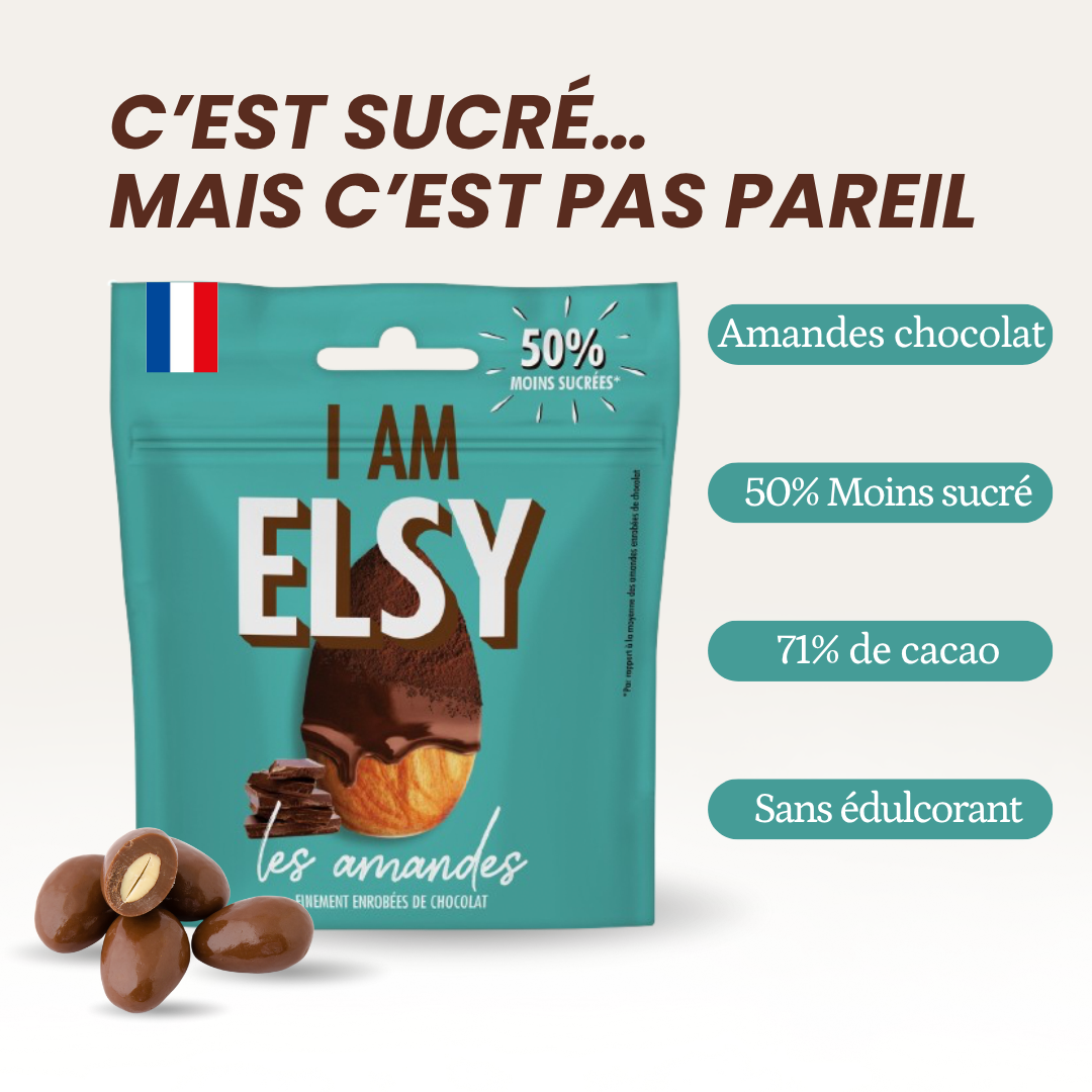Amandes finement torréfiées enrobées de chocolat - 75g