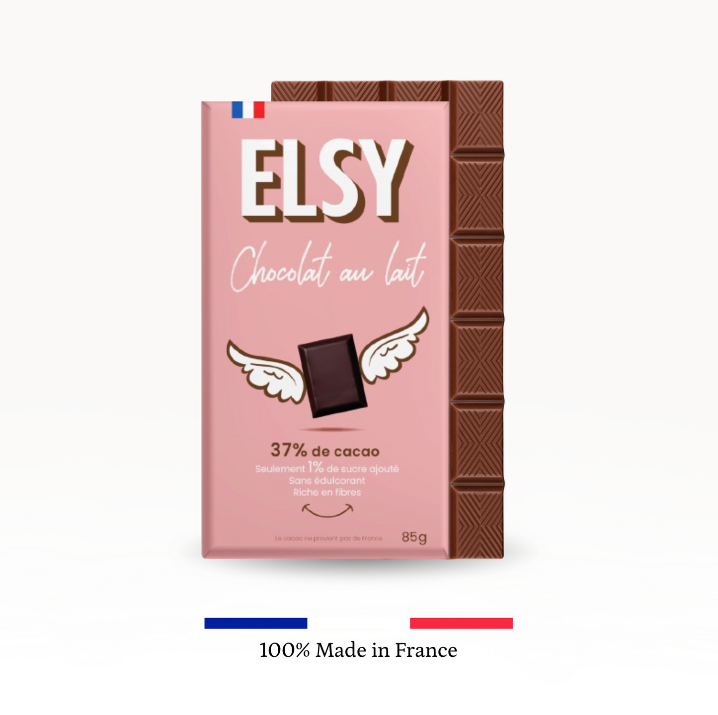 Tablette de chocolat au lait riche en fibres