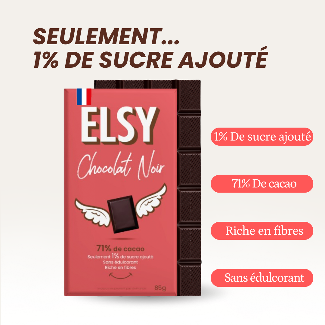 Tablette de Chocolat noir riche en fibres