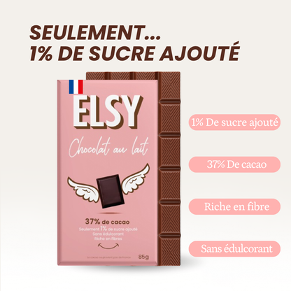 Tablette de chocolat au lait riche en fibres