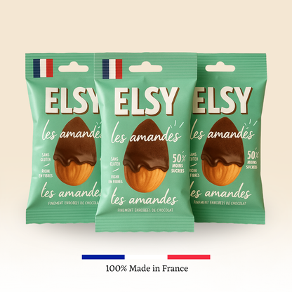 Amandes finement torréfiées enrobées de Chocolat - 35g