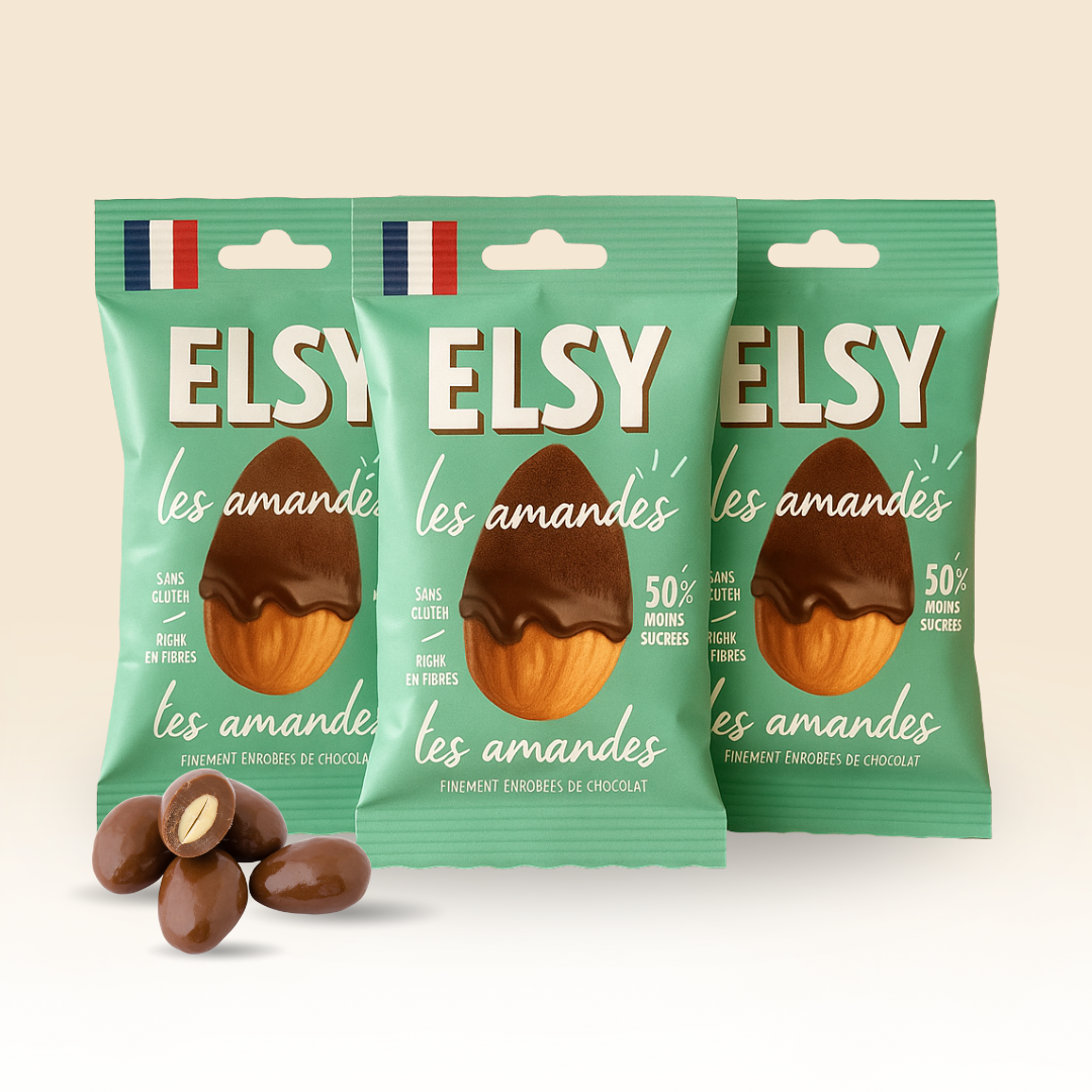 Amandes finement torréfiées enrobées de Chocolat - 35g