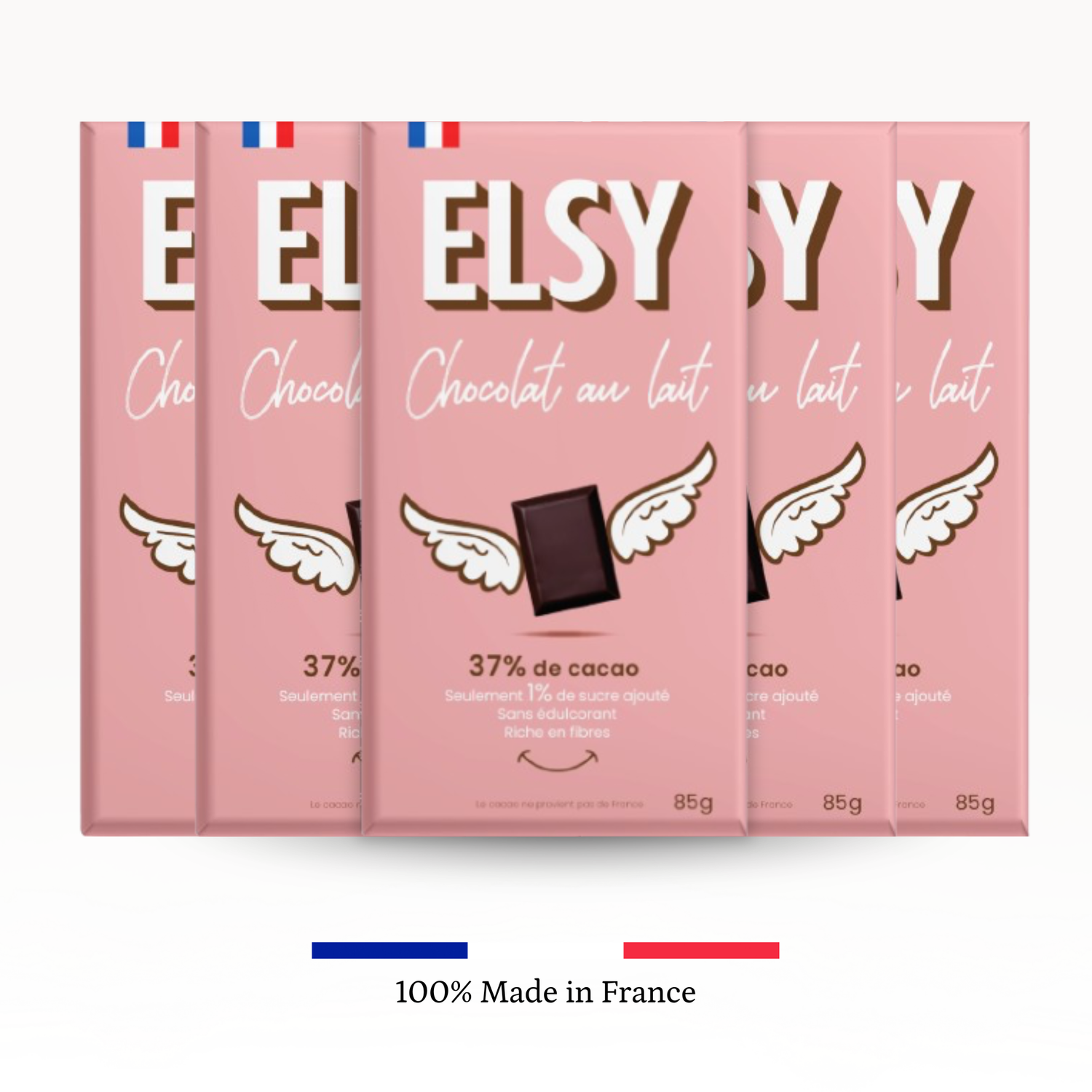 Tablette de chocolat au lait riche en fibres