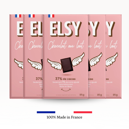 Tablette de chocolat au lait riche en fibres