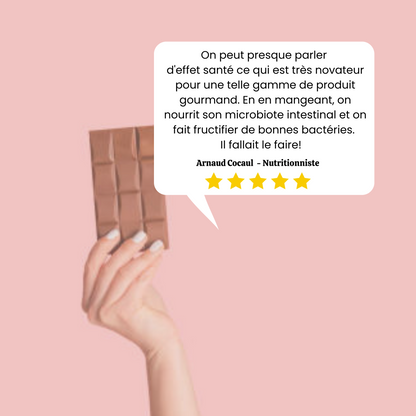 Tablette de chocolat au lait riche en fibres