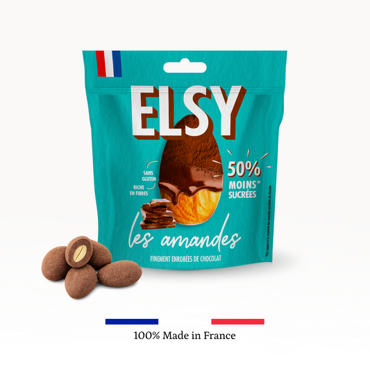 Amandes finement torréfiées enrobées de chocolat - 75g